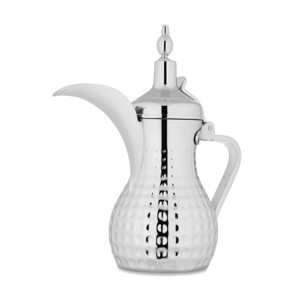 Almarjan 1 Liter Hammered Collection Stainless Steel Dallah Silver - STS0010550