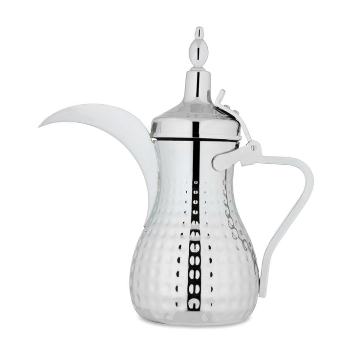 Almarjan 1.5 Liter Hammered Collection Stainless Steel Dallah Silver- STS0010551