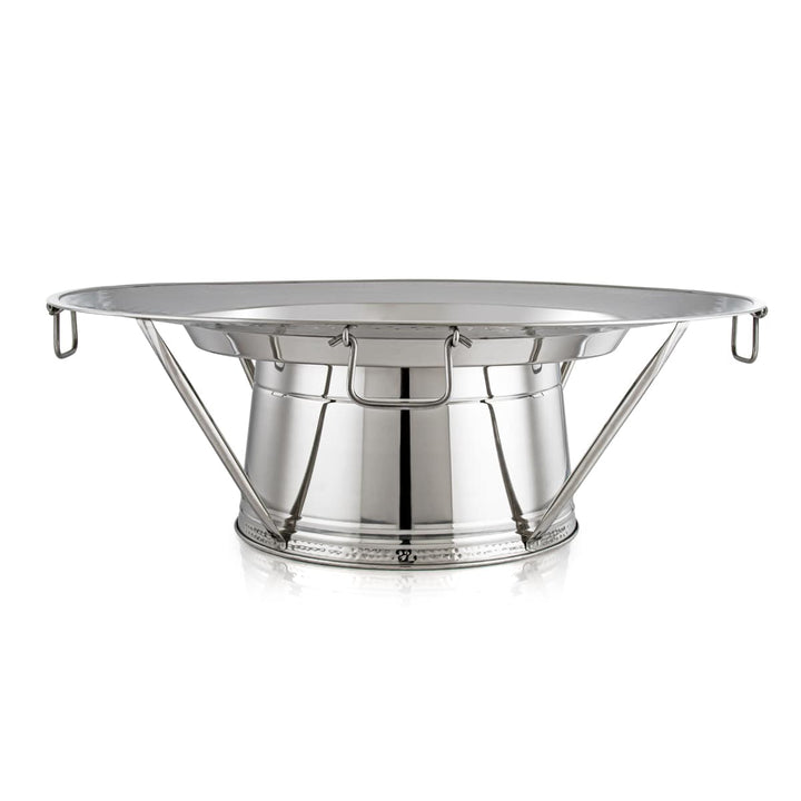 Almarjan 85CM Stainless Steel Serving Tray With Stand Silver - STS0292648